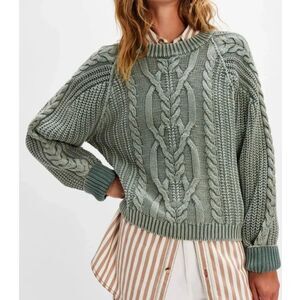 Free People Frankie Cable Knit Sweater
